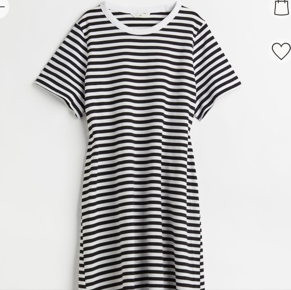 H&M Open-backed T-shirt Striped (Black & White)